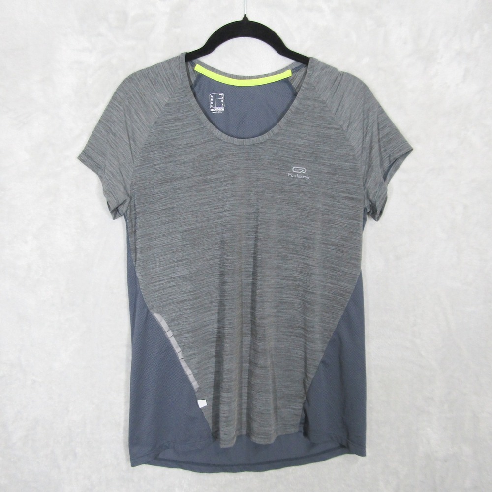 Kalenji Decathlon Womens Gray Space Dye Mesh Running Training T-Shirt Size S